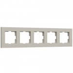 W0052917/ Рамка на 5 постов Slab (дымчатый софт) W0052917