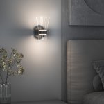 Настенный светильник со стеклянным плафоном 201053 LED черный