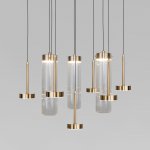 Подвесной светодиодный светильник со стеклянными плафонами 301102 LED латунь