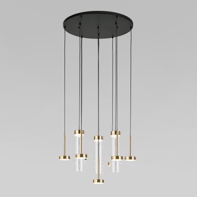 Подвесной светодиодный светильник со стеклянными плафонами 301102 LED латунь