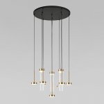 Подвесной светодиодный светильник со стеклянными плафонами 301102 LED латунь