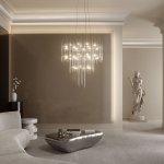 Подвесная светодиодная люстра с пультом управления и декором из акрила 91102 LED