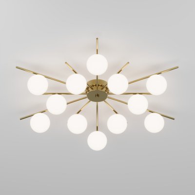 Умный потолочный светильник со стеклянными плафонами под лампочку G9 302001/12 латунь Smart