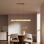 Подвесной светодиодный светильник из алебастра 604053 LED латунь/ алебастр