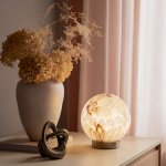 Настольная лампа со стеклянным плафоном ручной работы 1_102