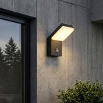 Уличный настенный светильник с датчиком движения Sensor 3000K IP54 1541 TECHNO LED черный