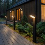 Ландшафтный уличный светильник Sensor 3000K Чёрный IP54 1542 TECHNO LED черный