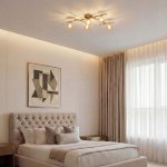 Потолочный светильник со стеклянными плафонами 502001/5 латунь