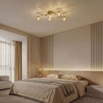 Потолочный светильник со стеклянными плафонами 502001/5 латунь