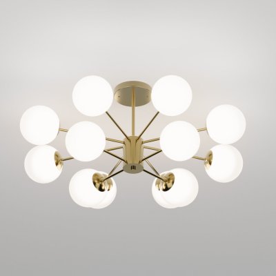 Потолочный светильник со стеклянными плафонами 502002/12 латунь