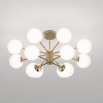 Потолочный светильник со стеклянными плафонами 502002/12 латунь