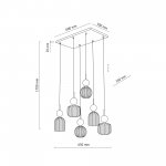 Подвесной светильник с плафоном из фактурного стекла 11044 Sophia Cognac