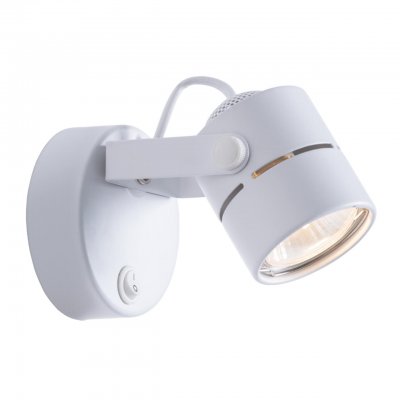 

Светильник поворотный с выключателем белый Arte Lamp A1311AP-1WH MIZAR