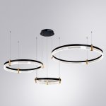 Люстра светодиодными черными кольцами 226Вт Arte Lamp A2185SP-3BK с пультом