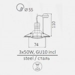 Светильник встраиваемый Arte lamp A2210PL-3CC Quadratisch
