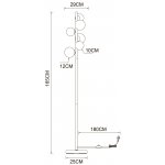 Торшер с двумя и более плафонами Arte lamp A2243PN-6PB GEMINI