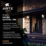 Уличный настенный светильник Arte Lamp A3157AL-1BK SALIRE