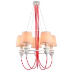 Люстра белая с красным проводом Arte lamp a3325lm-5wh Sergio