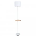 Торшер с абажуром и полочкой Arte Lamp A4056PN-1WH