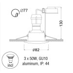 Светильник встраиваемый Arte lamp A5444PL-3CC Aqua (3шт+лампы)