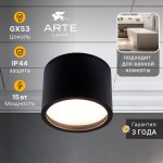 Светильники точечные накладные со сменной лампой Arte Lamp A5543PL-1BK INTERCRUS