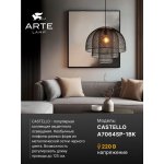Светильник подвесной Arte Lamp A7064SP-1BK CASTELLO