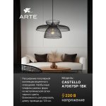 Светильник подвесной Arte Lamp A7067SP-1BK CASTELLO