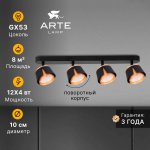 Накладной светильник спот Arte Lamp A8028PL-4BK AMAKS