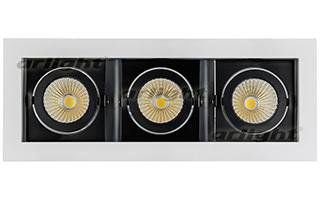 Светильник CL-KARDAN-S260x102-3x9W Warm (WH-BK, 38 deg) (Arlight, IP20 Металл, 3 года) Arlight 24136