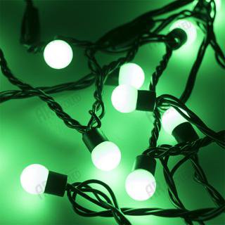 Светодиодная гирлянда ARD-BALL-CLASSIC-D17.5-10000-BLACK-100LED GREEN (230V, 7W) Arlight 25581
