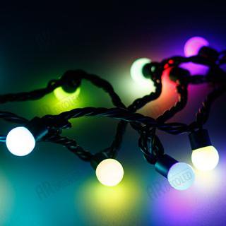 Светодиодная гирлянда ARD-BALL-CLASSIC-D17.5-10000-BLACK-100LED RGB (230V, 7W) Arlight 25585