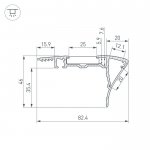 Профиль с экраном ALU-STAIR-DK-2000 ANOD+FROST Arlight 15473
