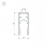 Профиль ALU-HANDRAIL-2000 FOR GLASS 17.5 Arlight 15477