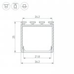 Профиль PLS-LOCK-H25-2000 ANOD Arlight 16386