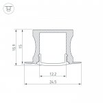 Профиль с экраном ALU-SLIM-H15-F-2000 ANOD+FROST Arlight 18243