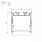Профиль с экраном SL-LINE-3535-2500 ANOD+OPAL Arlight 20462