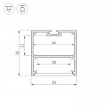 Профиль с экраном SL-LINE-5050-2500 ANOD+OPAL Arlight 20467
