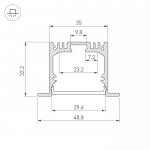 Профиль с экраном SL-LINIA49-F-2500 ANOD+OPAL Arlight 20469