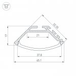 Профиль KLUS-P45-2000 ANOD Arlight 20898