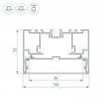 Профиль с экраном S2-LINE-10570-2500 ANOD+OPAL Arlight 21175