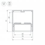 Профиль с экраном SL-LINE-7477-2500 WHITE+OPAL Arlight 21372