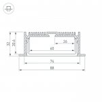 Профиль с экраном SL-LINIA88-F-2500 WHITE+OPAL Arlight 21373