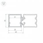 Профиль с экраном ALU-BASE-PW35S-2000 ANOD+FROST AG (Arlight, Металл) Arlight 21947