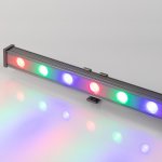 Светодиодный прожектор AR-LINE-1000S-18W-24V RGB (Grey, 30 deg, DMX512) Arlight 23623