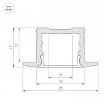 Профиль SL-SLIM-H13M-F25-2000 ANOD Arlight 23719