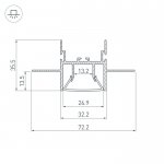 Профиль FOLED-CEIL-CENTER-2000 (Arlight, Алюминий) Arlight 23863