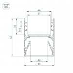 Профиль с экраном ALU-LINE-DUO-2000 ANOD+OPAL (Arlight, Алюминий) Arlight 24188