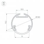 Профиль ROUND-D18-2000 ANOD Arlight 25482