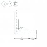 Угол PLS-LOCK-H25-L90 (с экраном MAT-L) Arlight 26133
