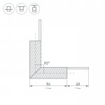 Угол PLS-LOCK-H25-L90N внутренний (с экраном MAT-L) Arlight 26135